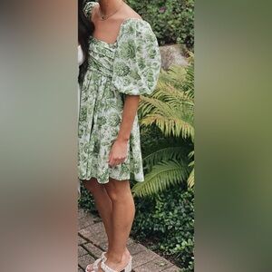 Abercrombie & Fitch Green Floral Mini Dress
